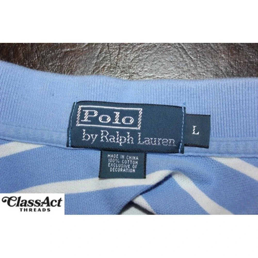 Vintage Polo By Ralph Lauren Men's Short Sleeve Collared Striped Polo Size L